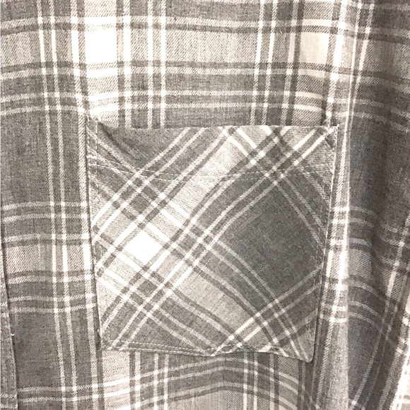 OLD NAVY Grey and White Boyfriend Shirt - Picture 9 of 9